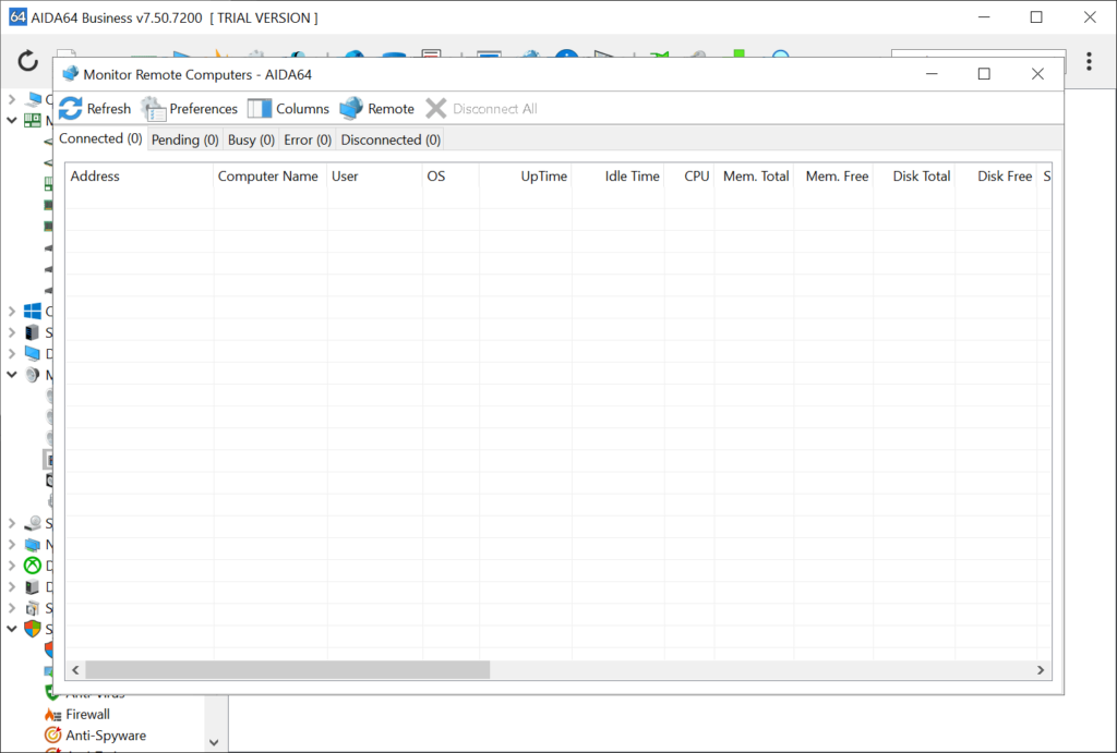 AIDA64 Business Remote device monitoring