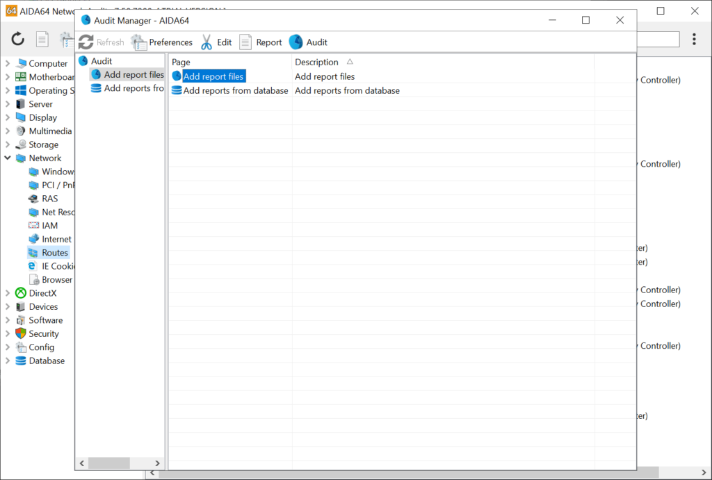 AIDA64 Network Audit Report manager