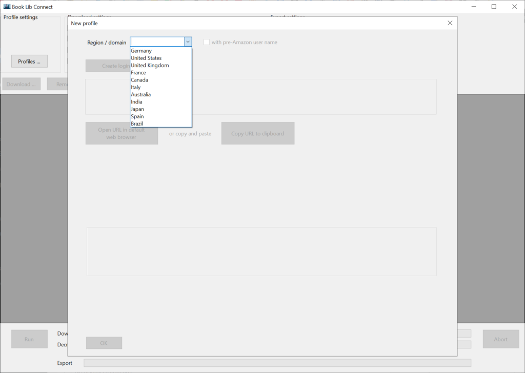 BookLibConnect Region selection