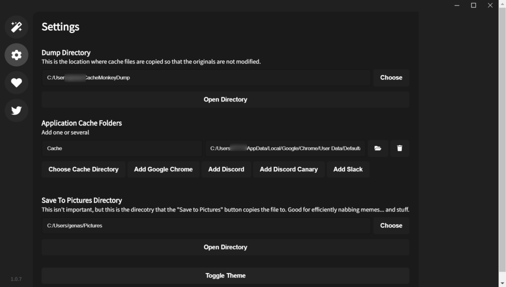 CacheMonkey Settings menu