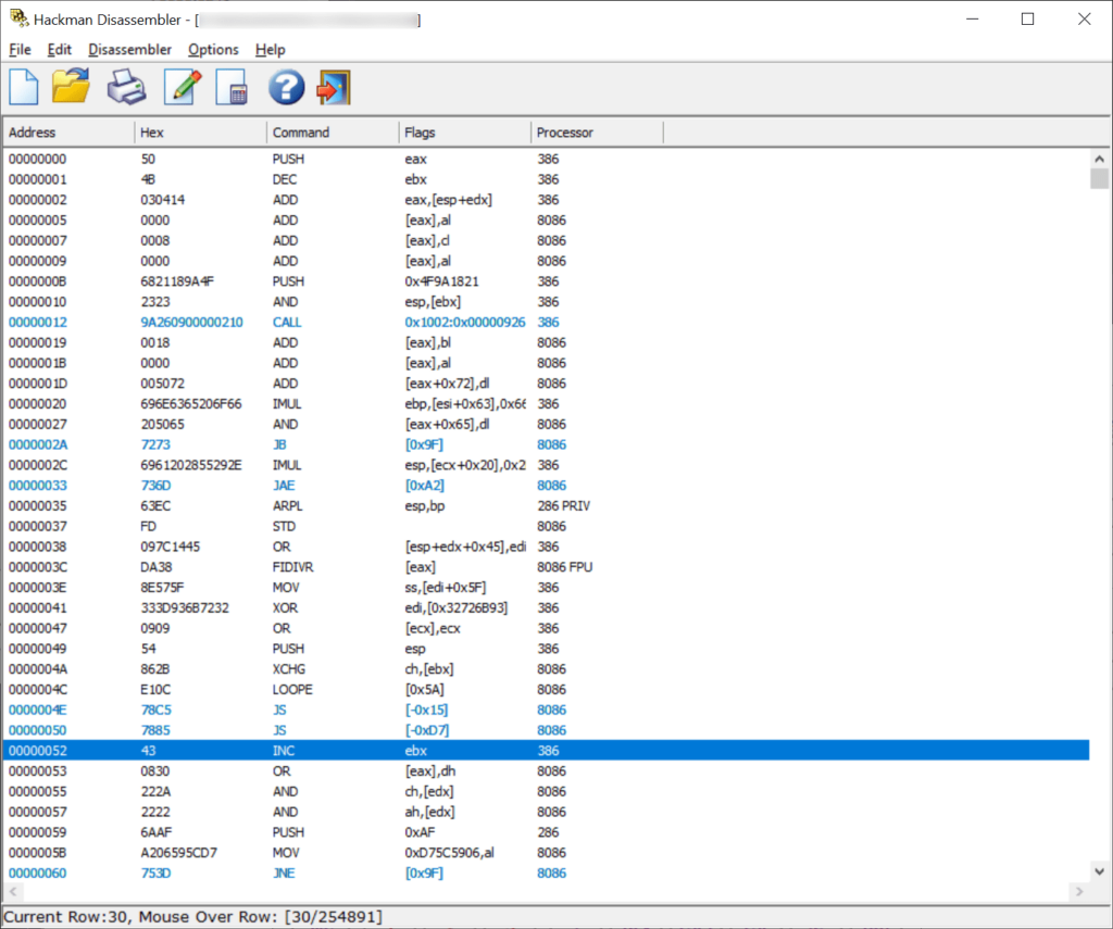 Hackman Suite Disassembler