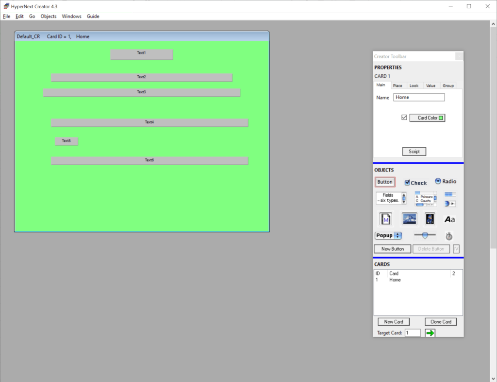 HyperNext Studio Interface design