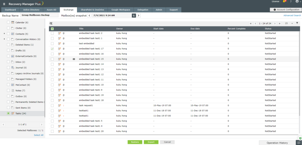 ManageEngine RecoveryManager Plus Incremental restoration