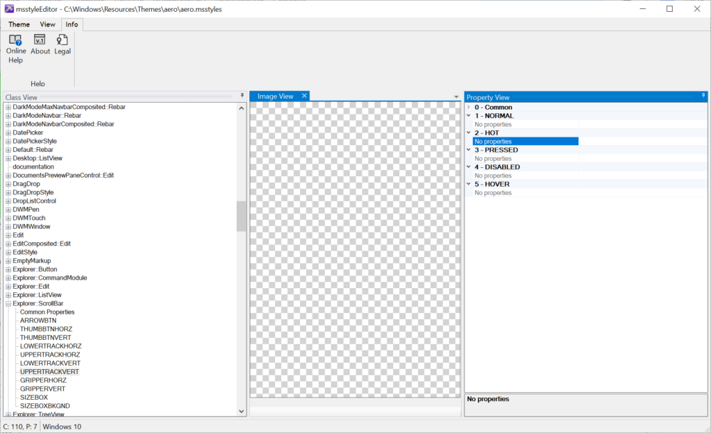 msstyleEditor Embedded classes