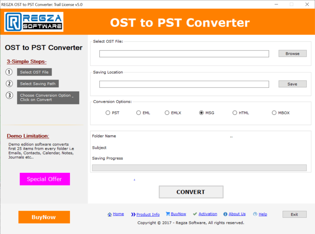 REGZA OST to PST Converter Output format selection