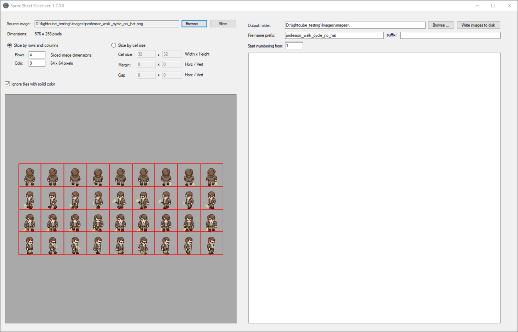 Sprite Sheet Slicer Preview