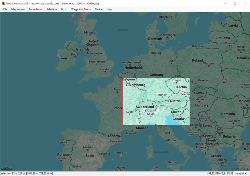 Terra Incognita Custom area selection