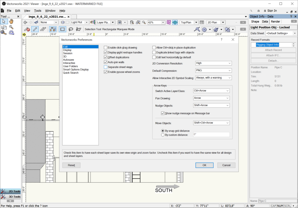 Vectorworks Viewer General preferences