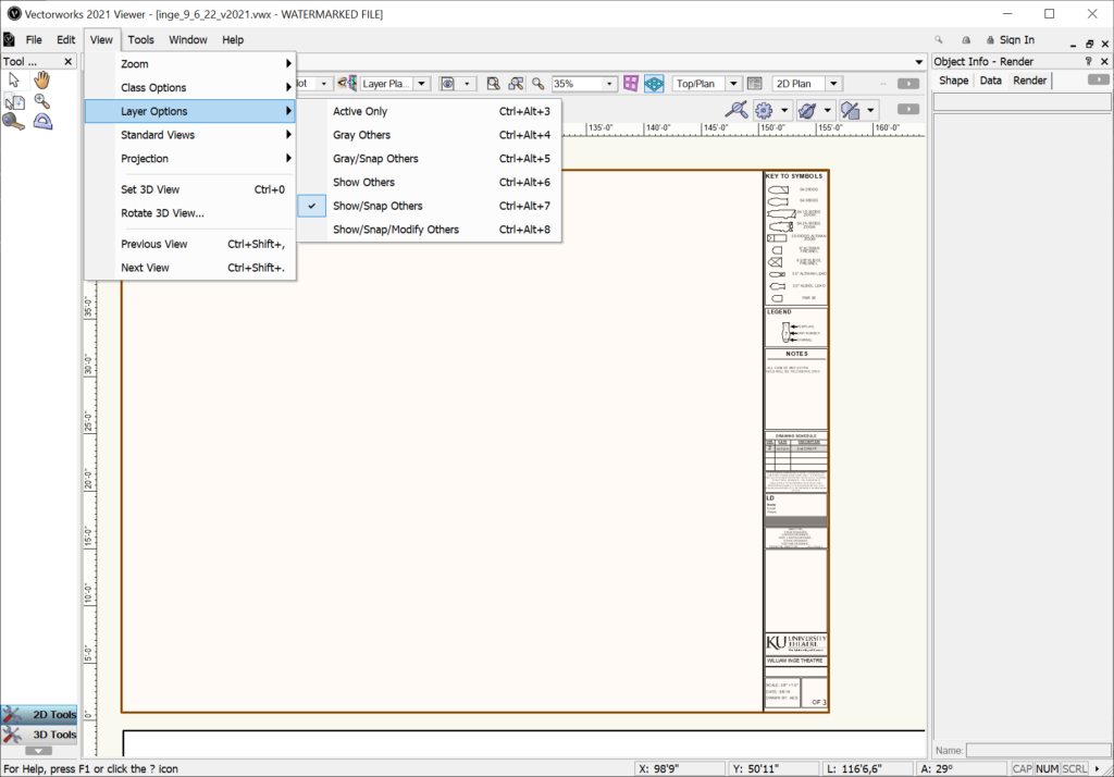 Vectorworks Viewer Layer visibility options